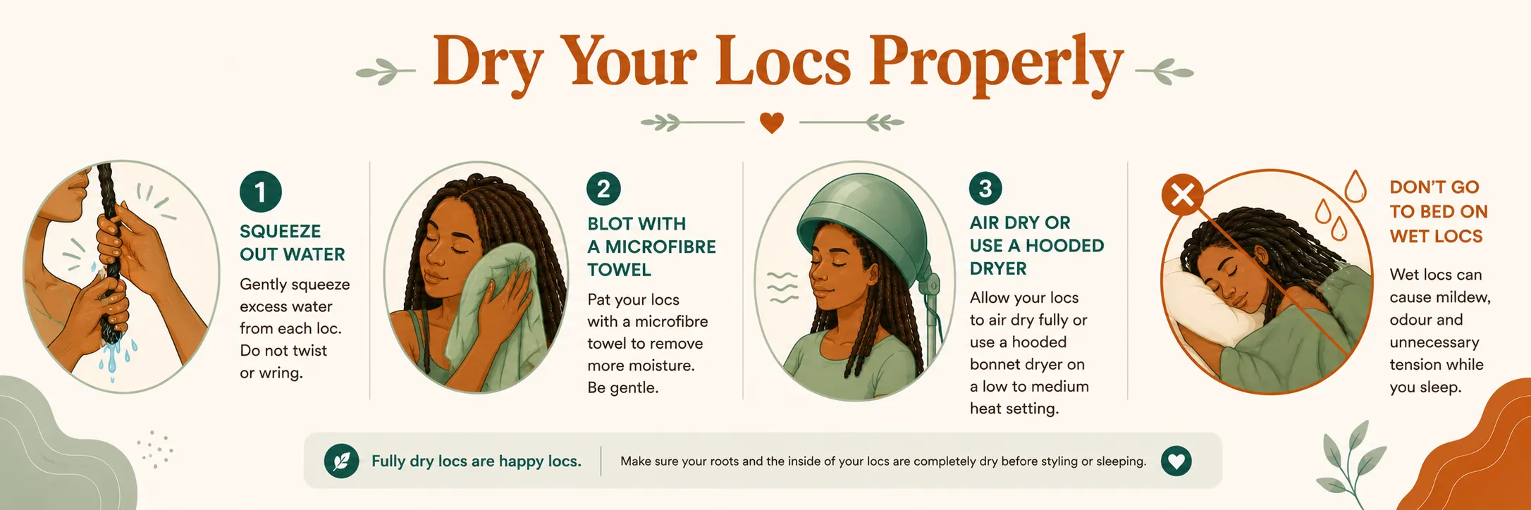 Drying locs properly to avoid the mildew smell