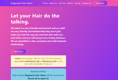 Degenesis Hair Salon Glasgow